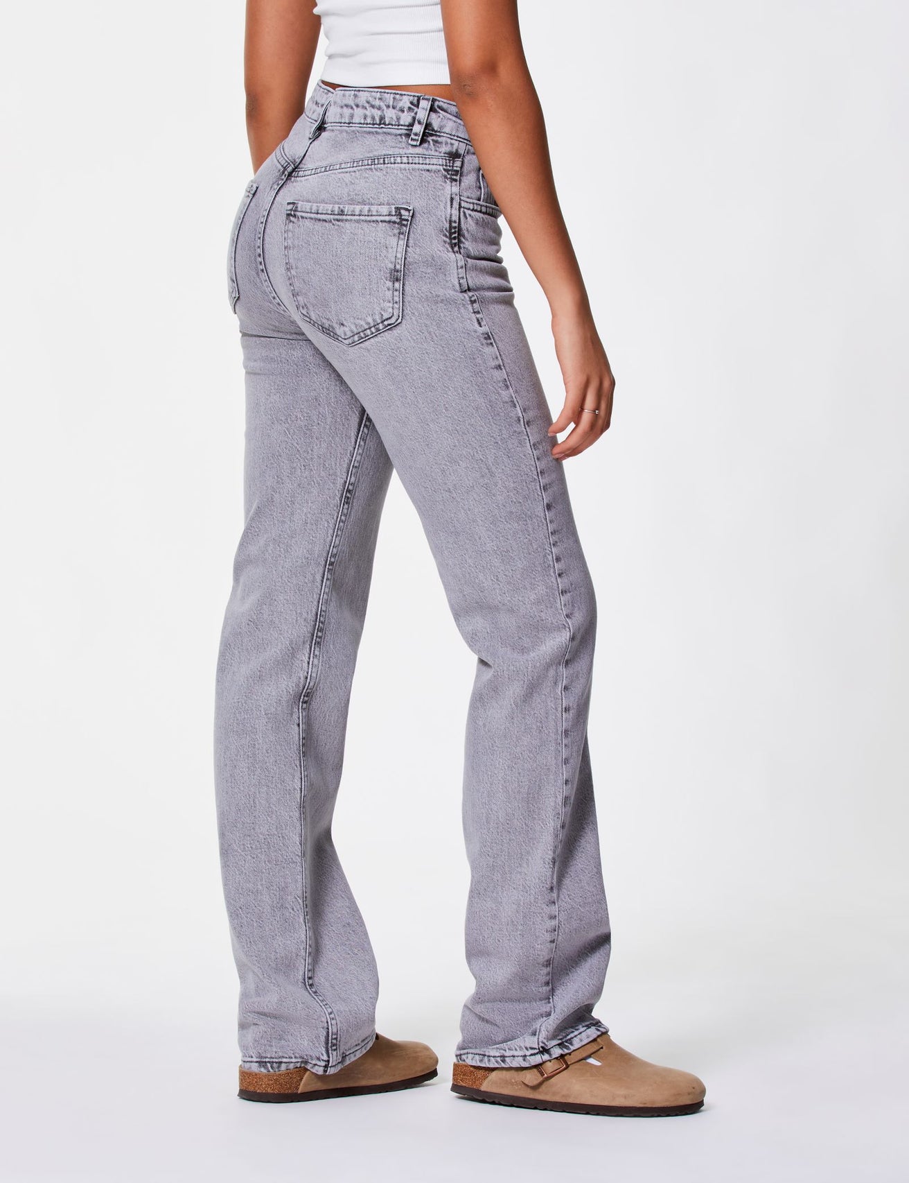 Jean Straight taille basse gris - Image 5