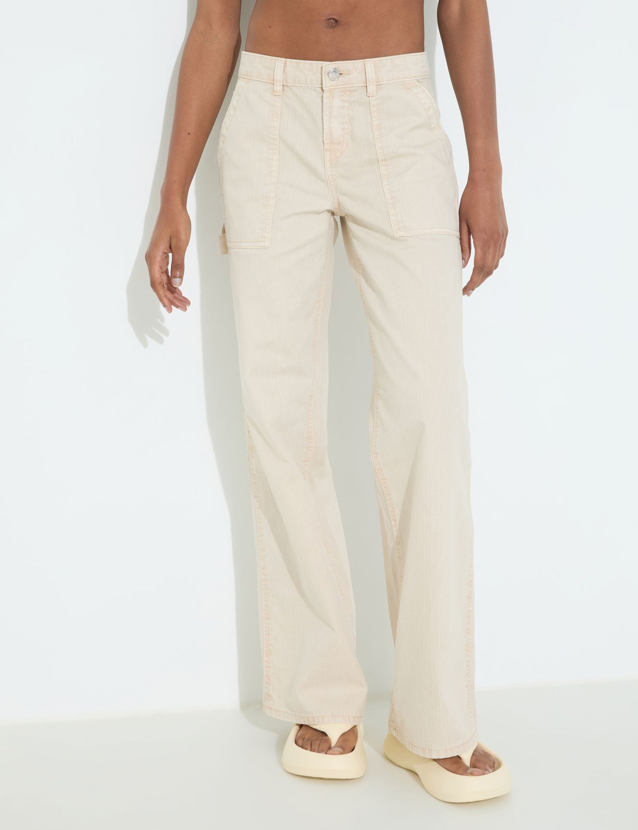 Pantalon wide leg crème - Image 5