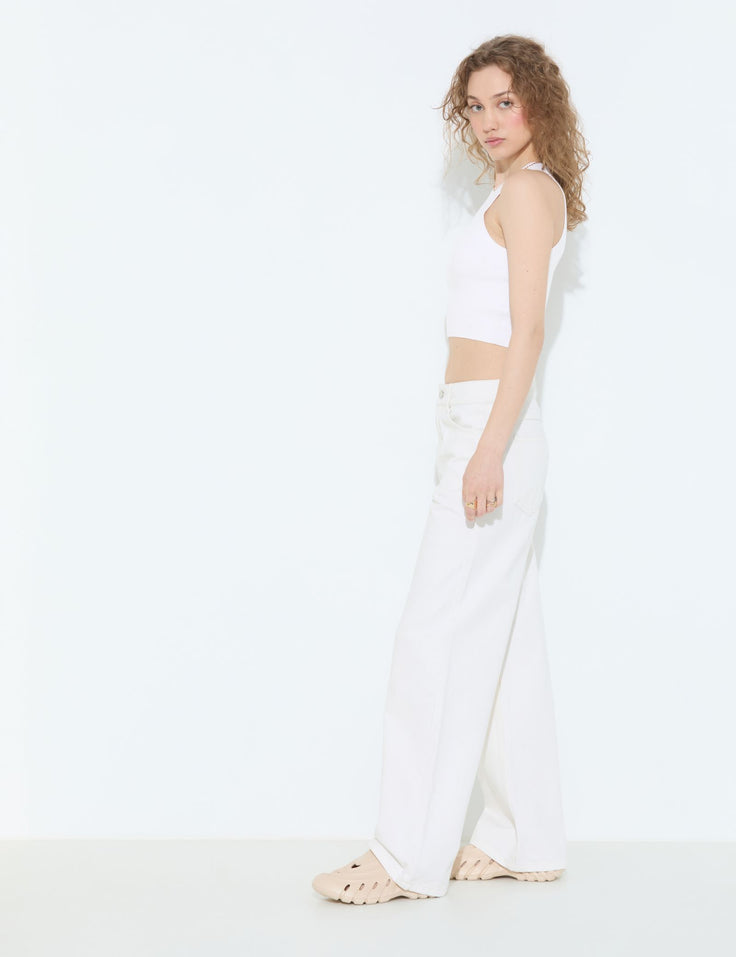 Jean coupe wide leg blanc