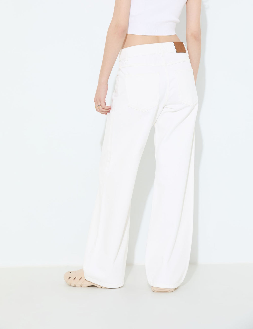 Jean coupe wide leg blanc