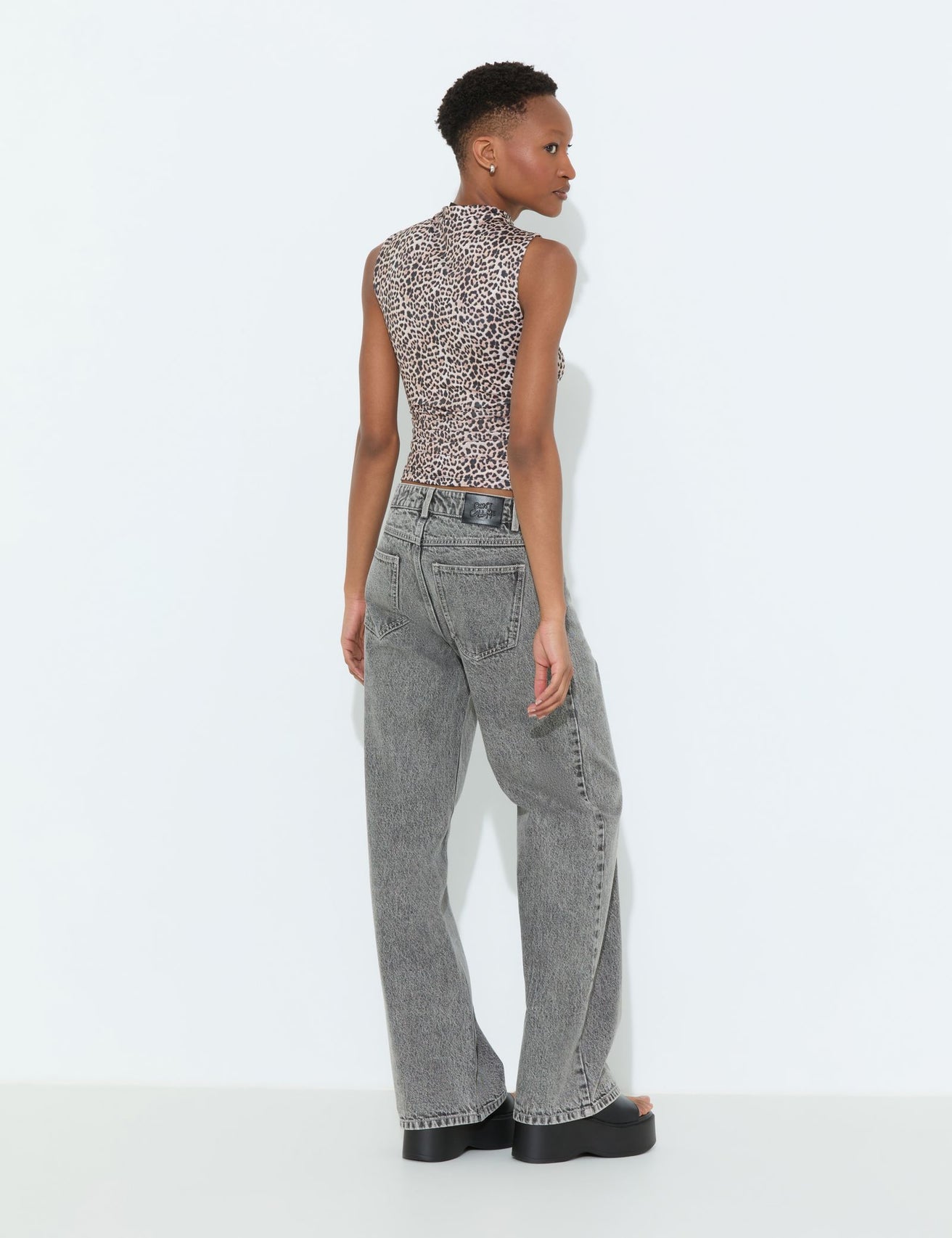 Jean wide leg gris clair - Image 2