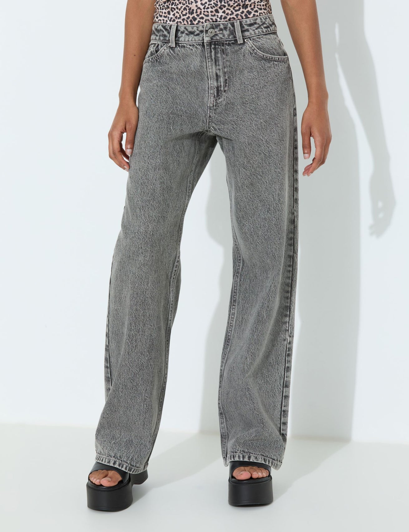 Jean wide leg gris clair - Image 5