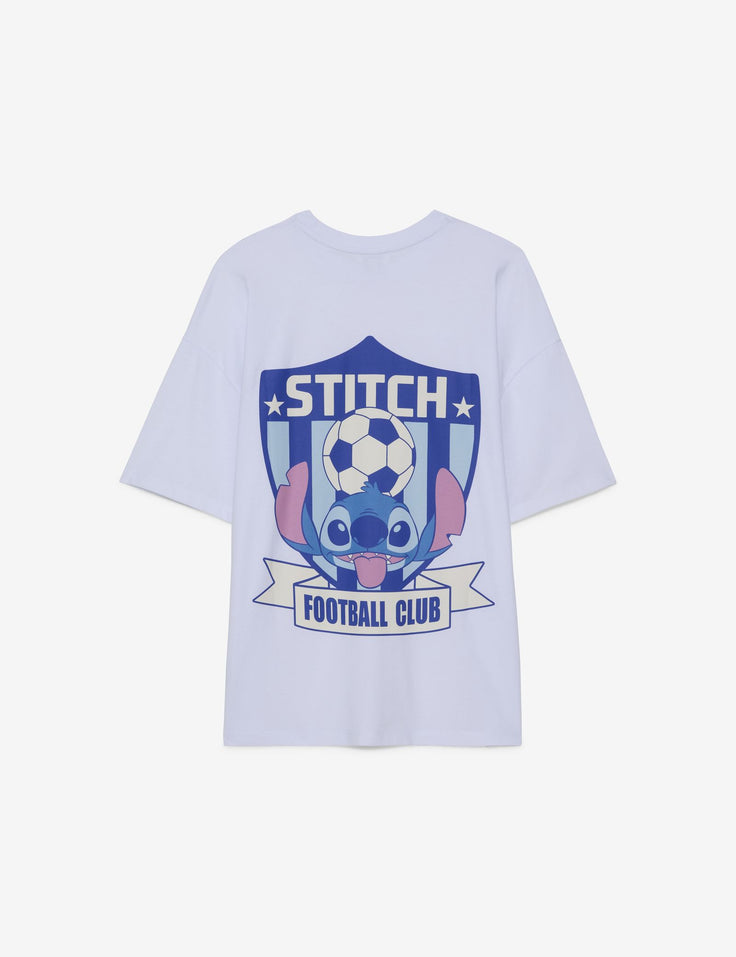 T-shirt Disney Stitch blanc et bleu ciel