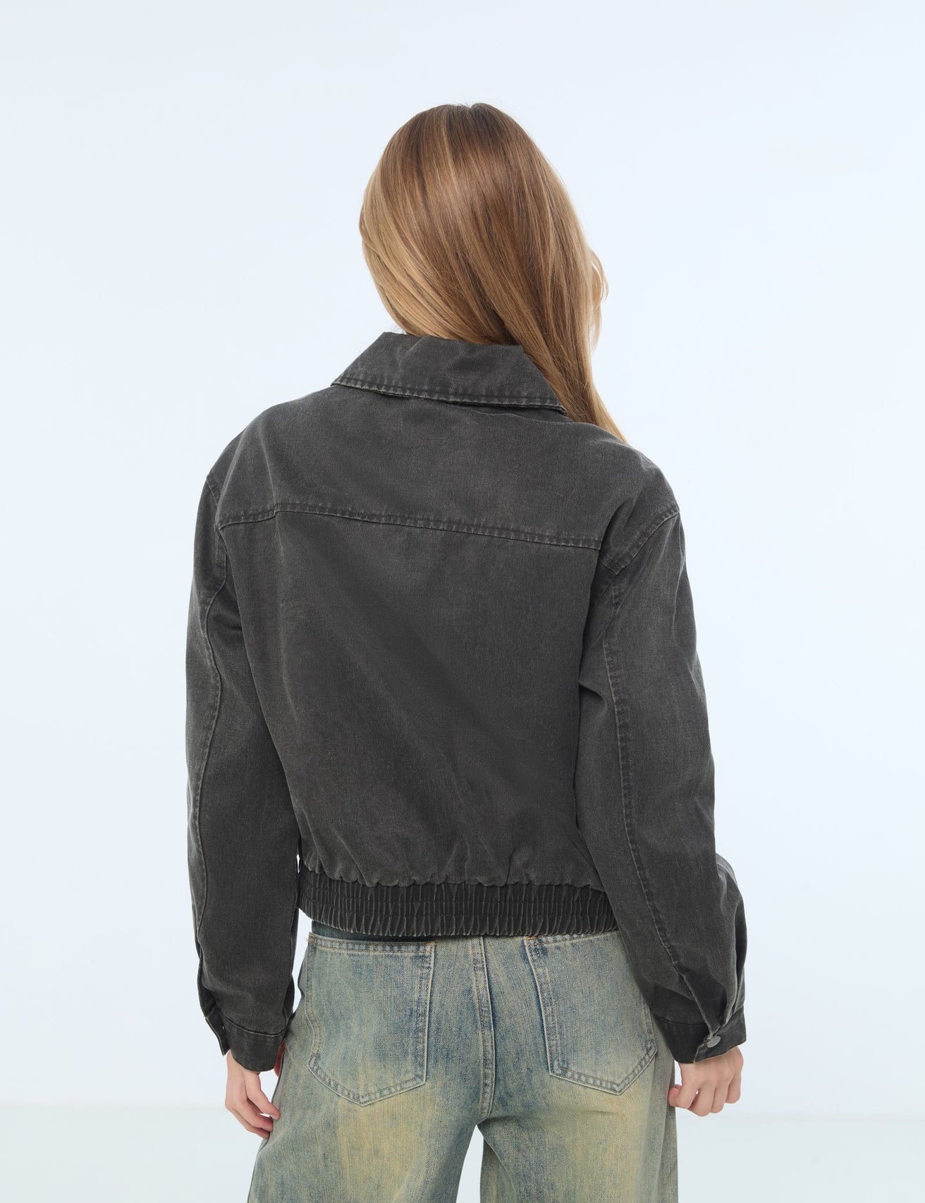 Veste bomber zippée grise - Image 2