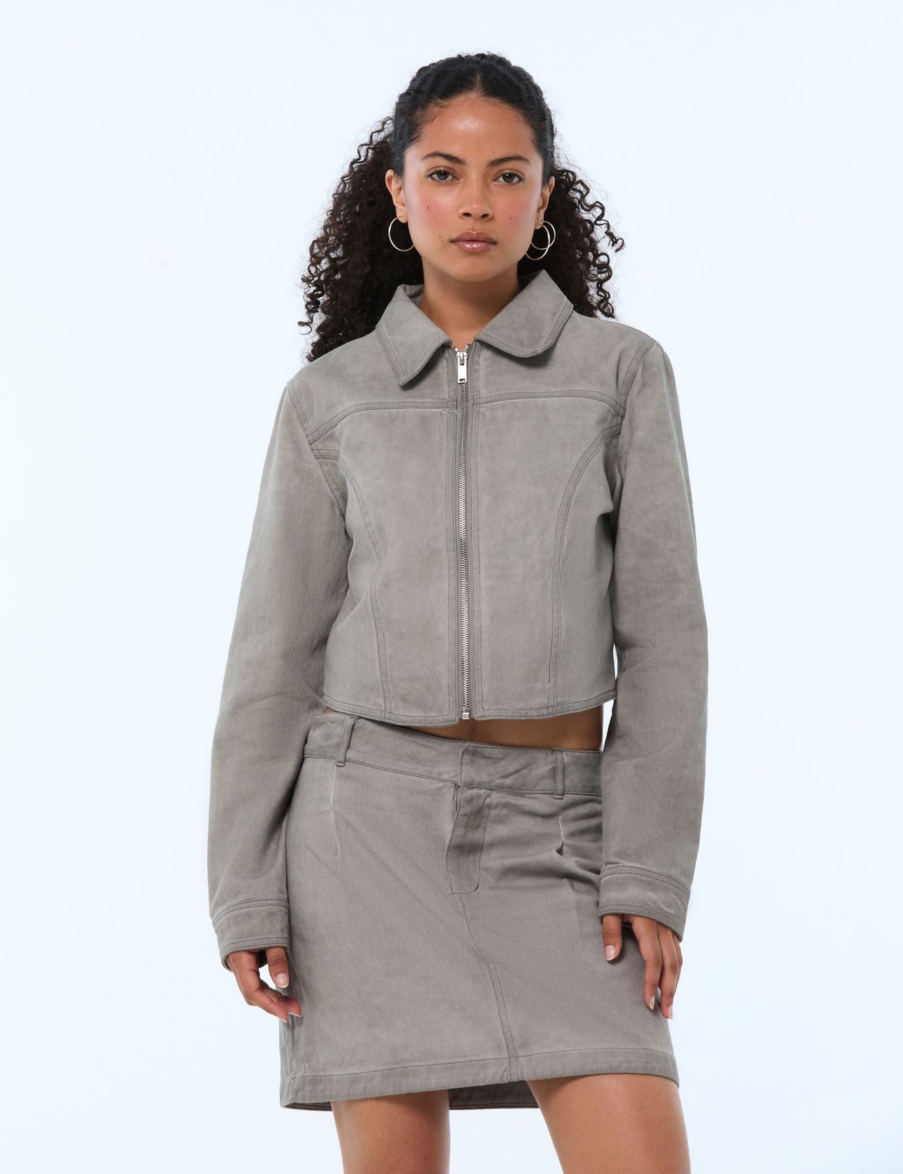 Veste en jean grise - Image 1