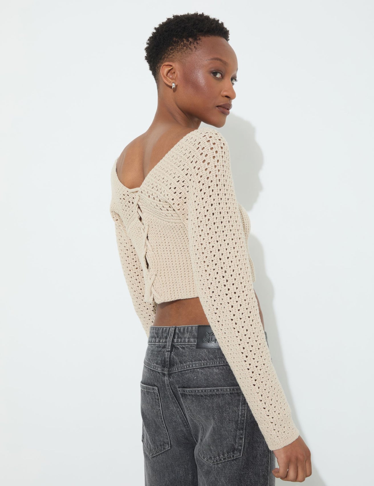 Pull en maille beige - Image 2