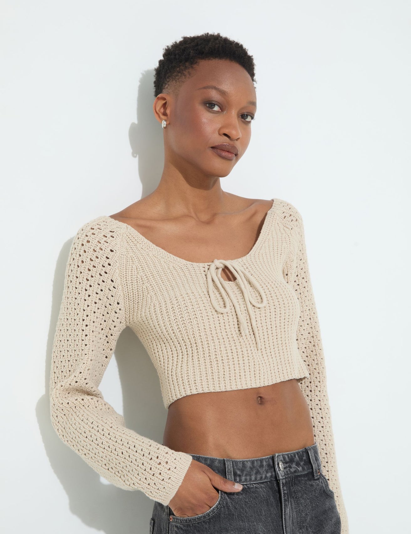 Pull en maille beige - Image 4