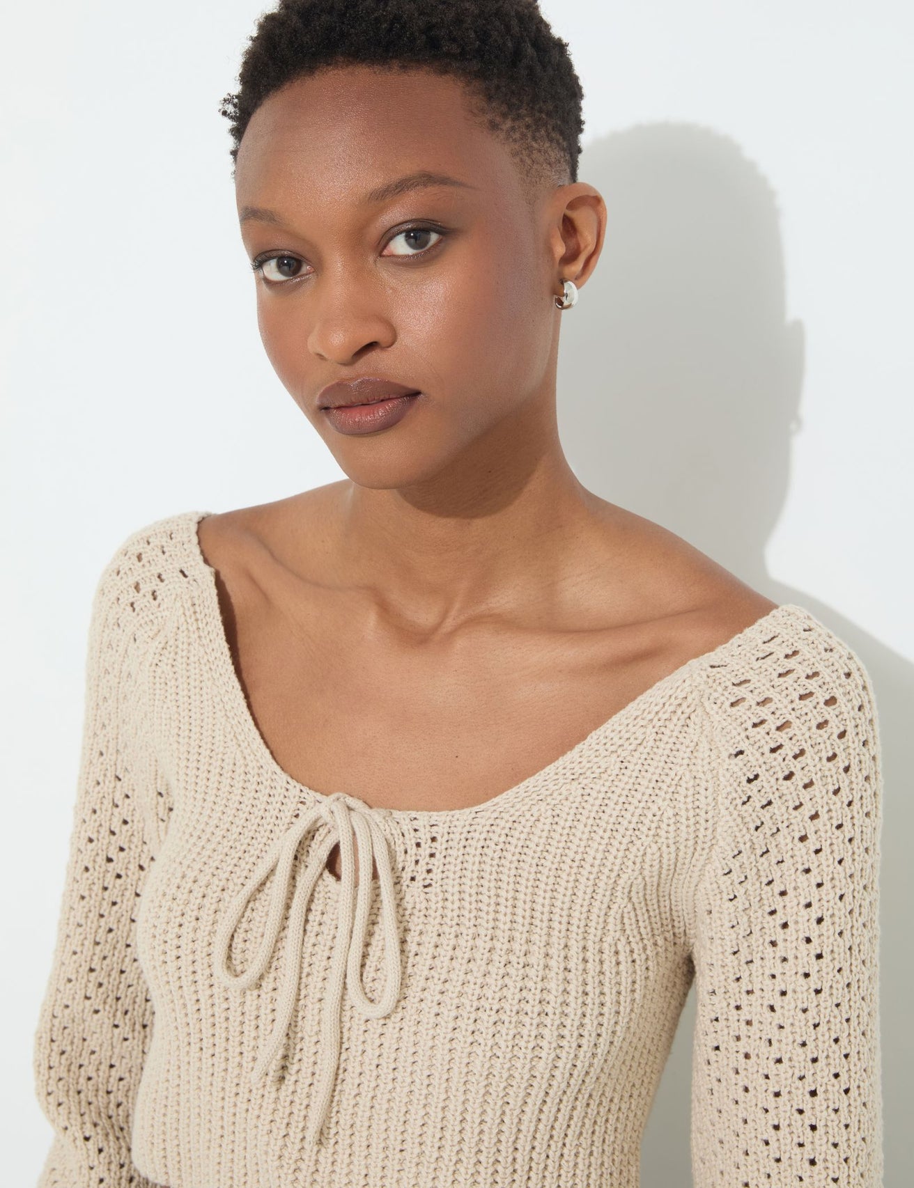 Pull en maille beige - Image 5