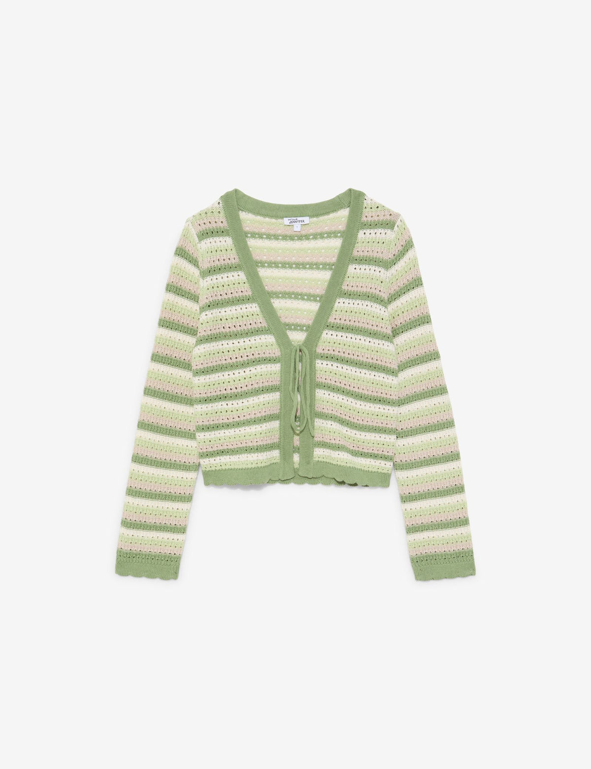 Cardigan en maille ajourée vert