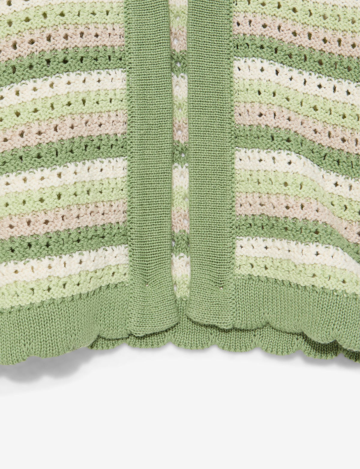 Cardigan en maille ajourée vert