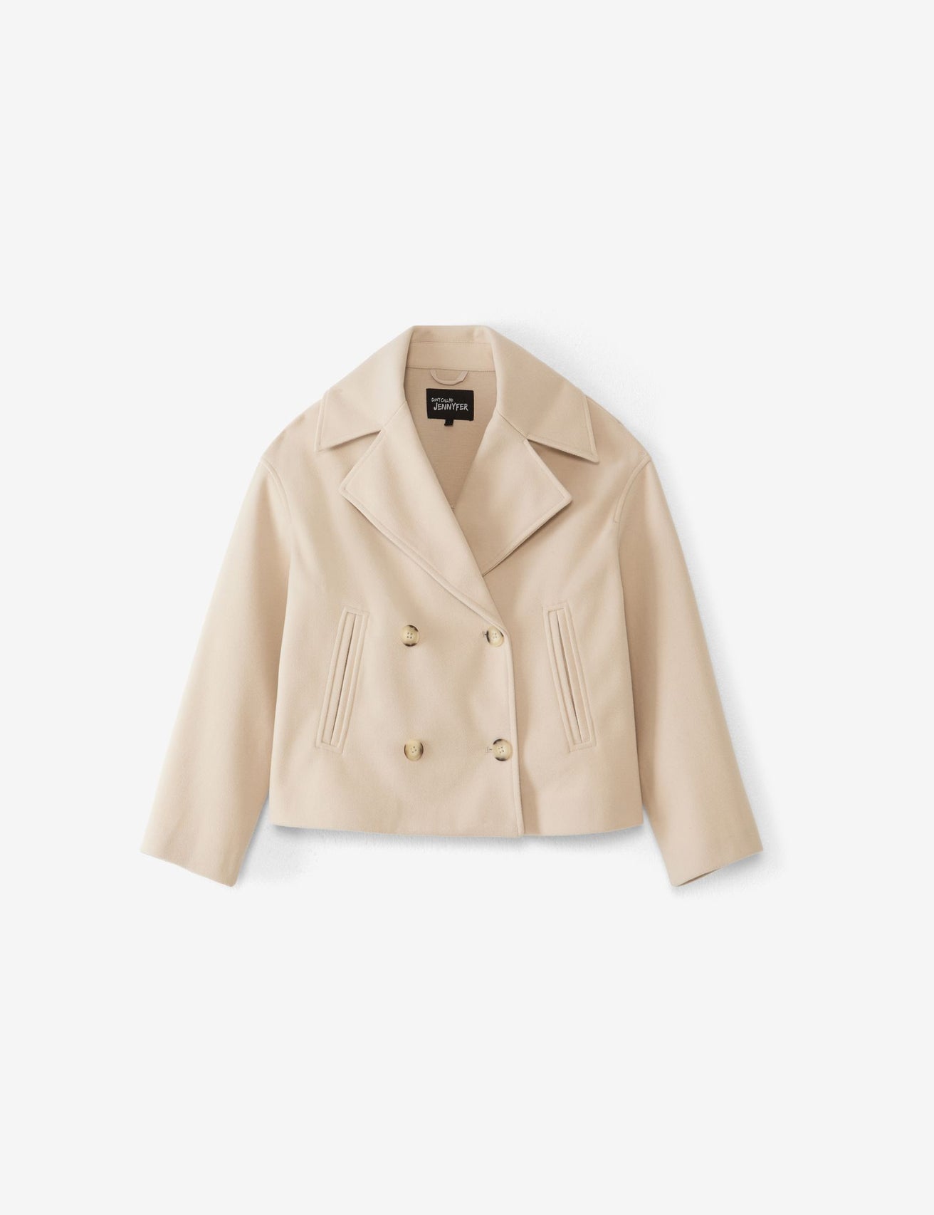 Manteau court coupe trench beige - Image 4