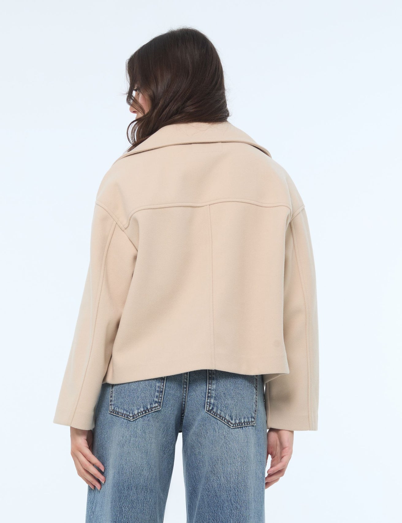 Manteau court coupe trench beige - Image 2