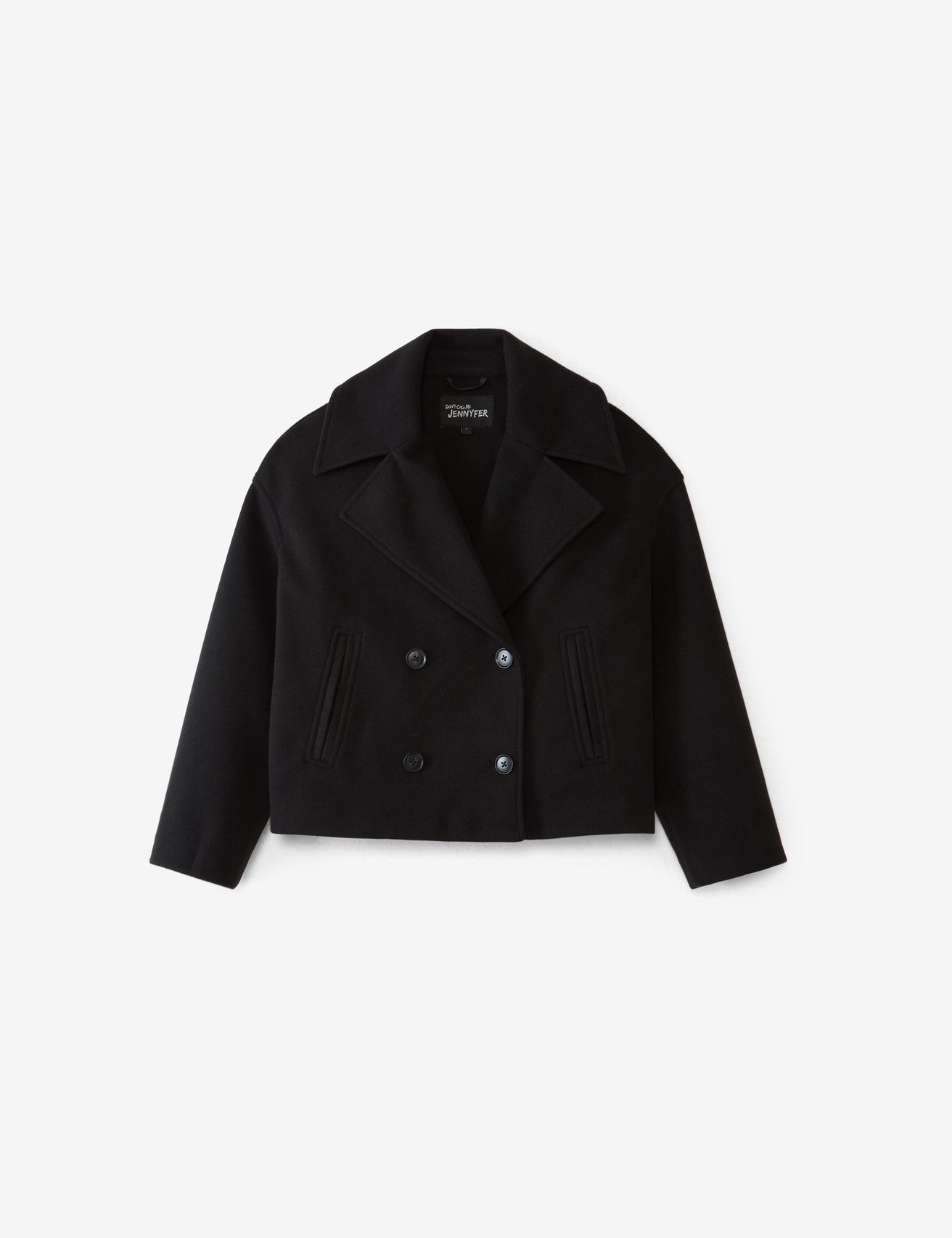 Manteau court coupe trench noir - Image 4