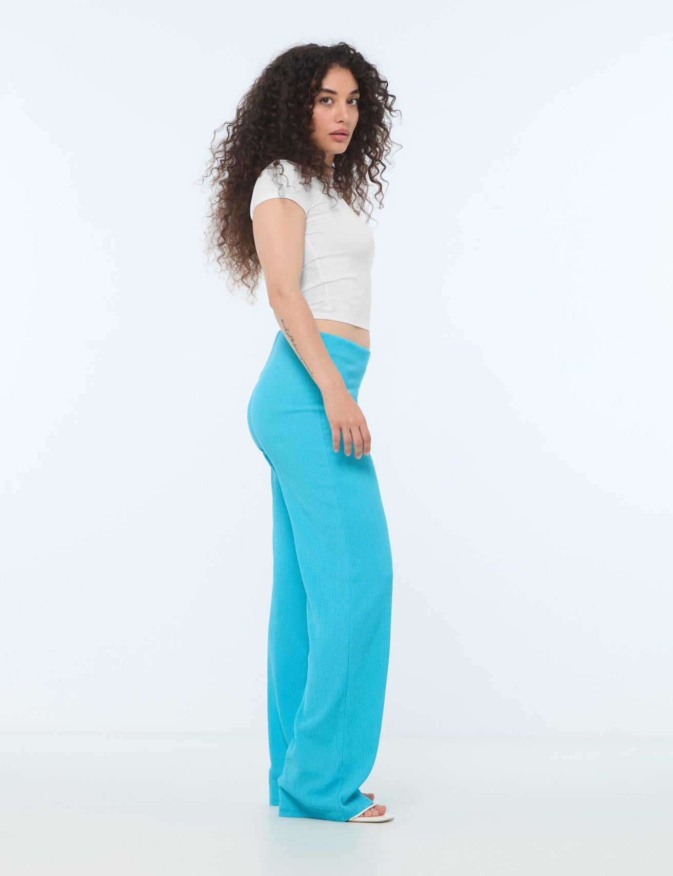 Pantalon flare turquoise - Image 3