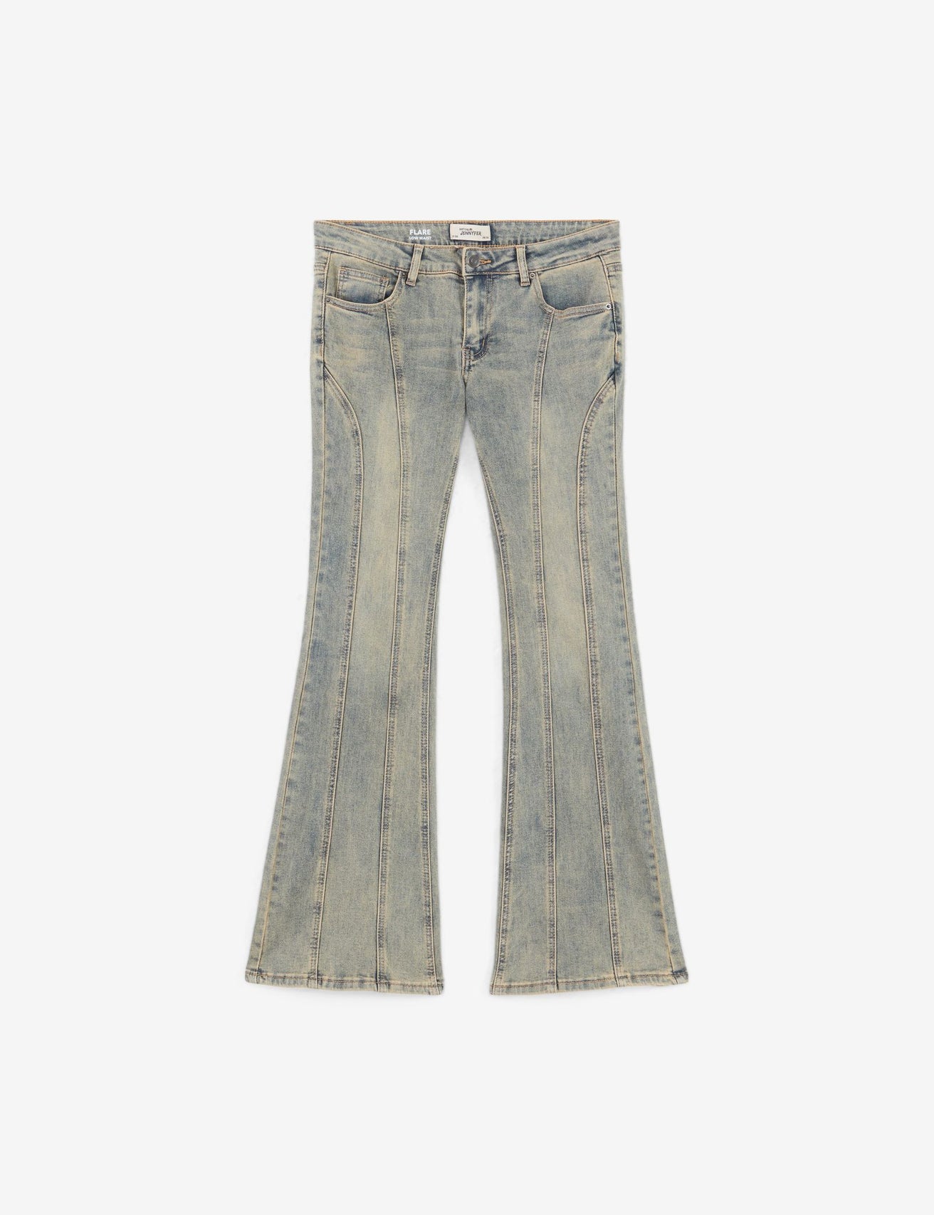 Jean flare taille basse bleu jean - Image 1