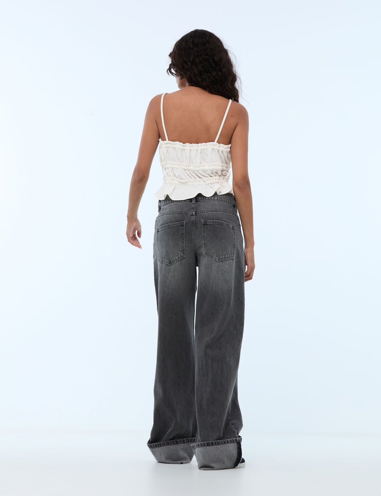 Pantalon wide leg gris - Image 2