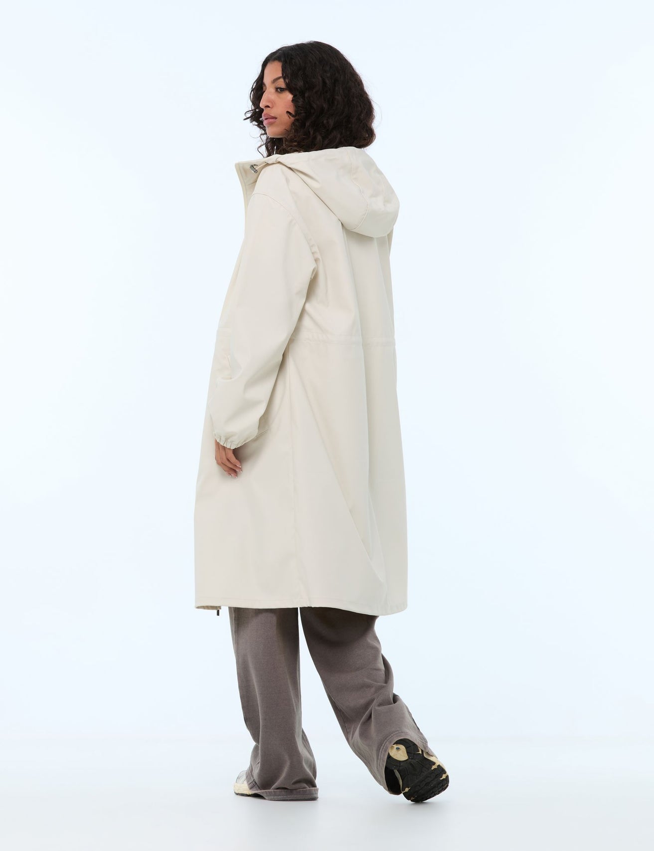 Manteau long imperméable beige - Image 2