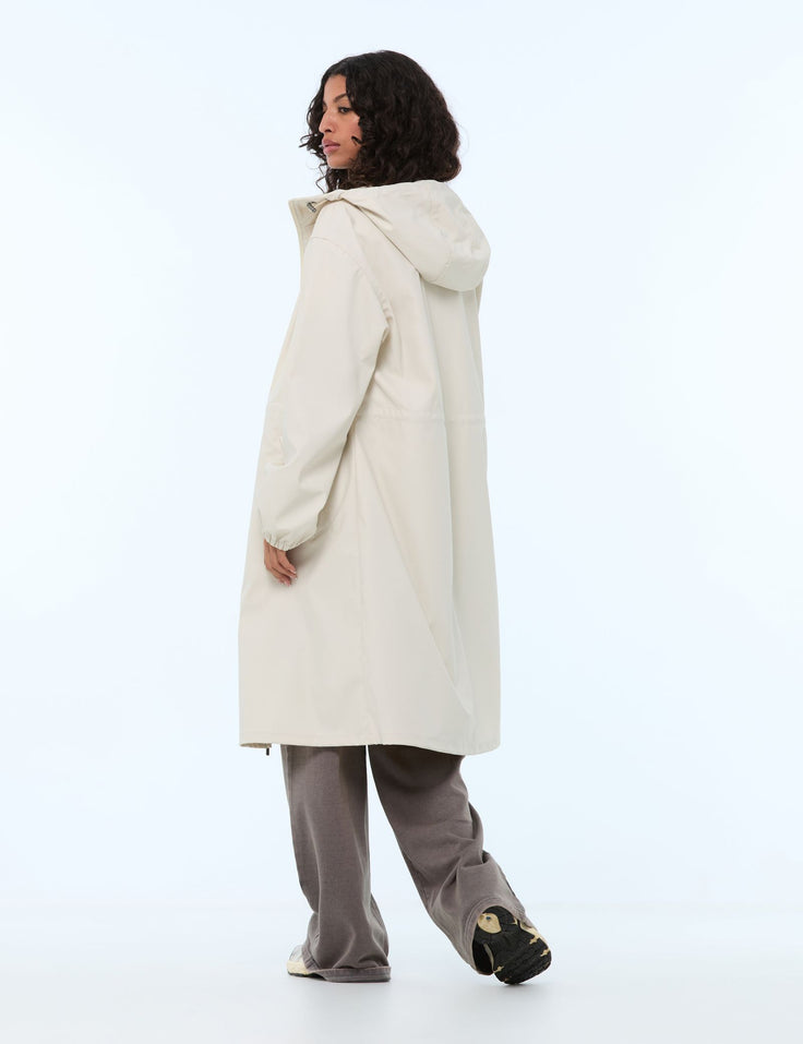 Manteau long imperméable beige