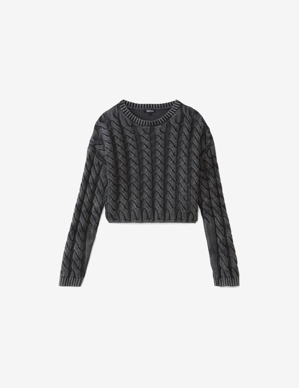 Pull en maille tressée gris foncé