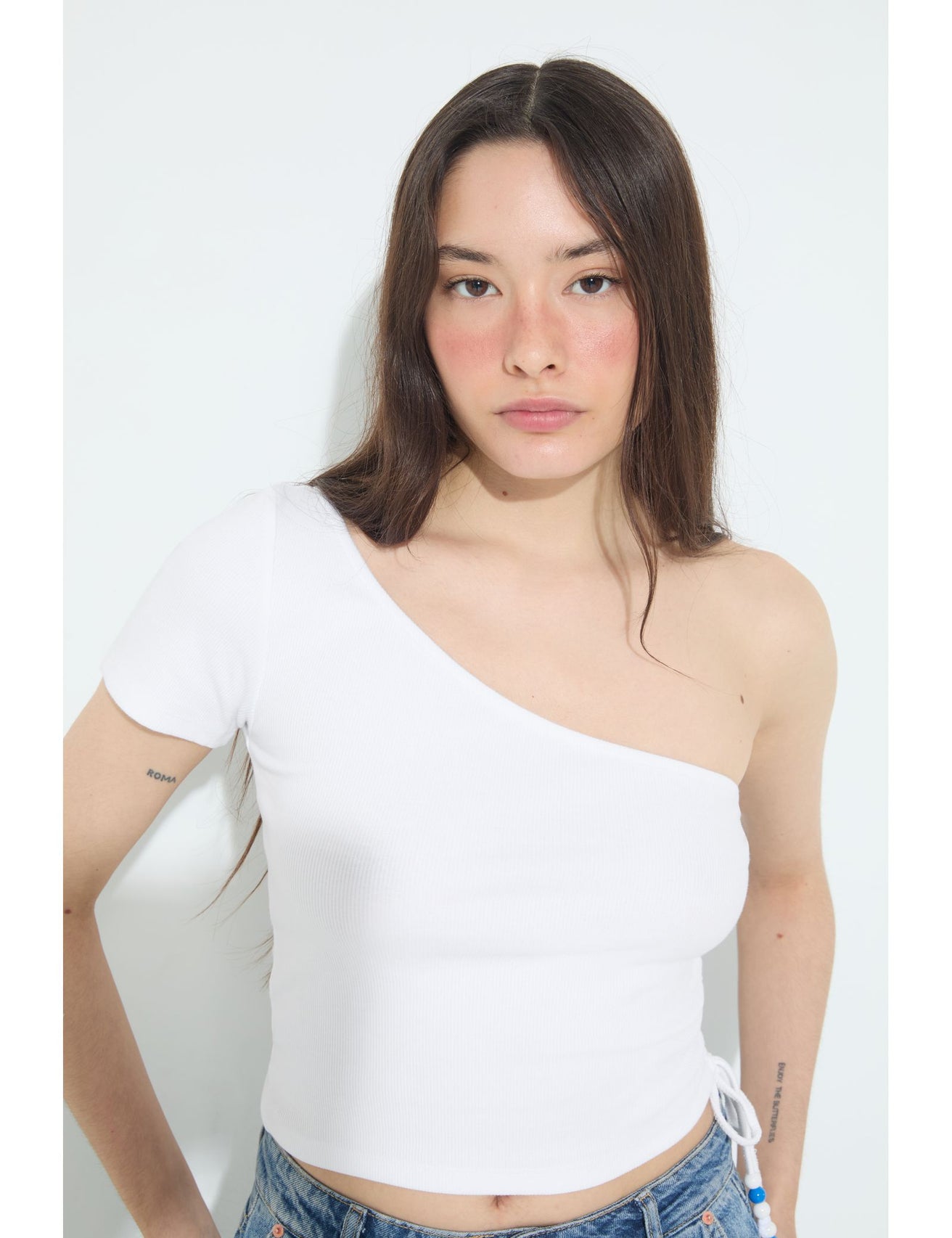 T-shirt épaule nu blanc - Image 1