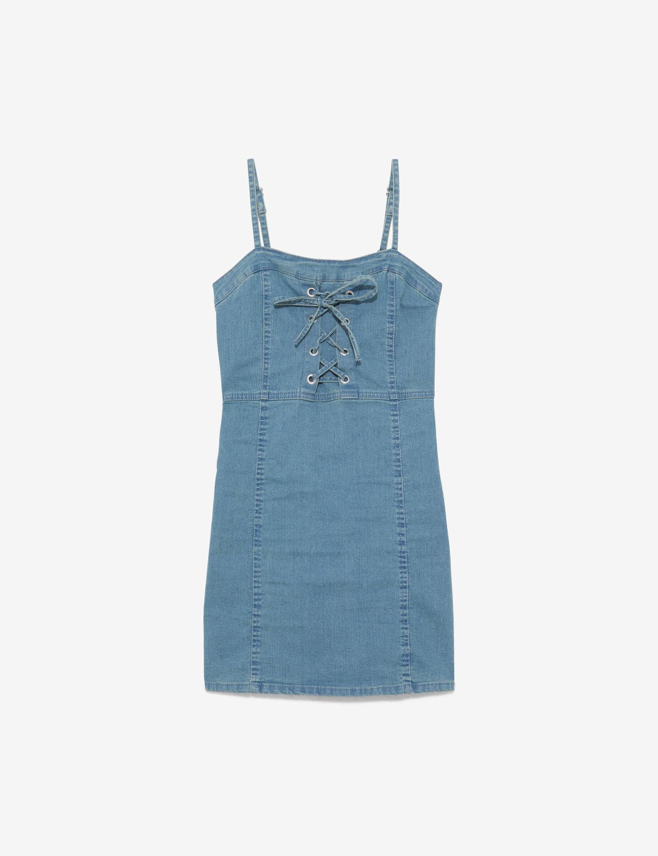 Robe courte en jean bleu jean - Image 1