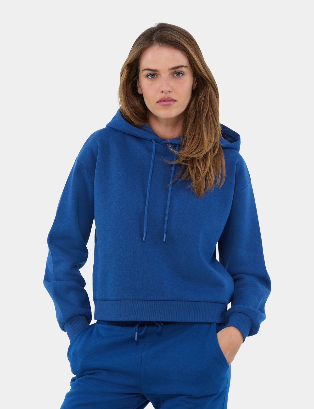 Sweatshirt court oversize bleu électrique - Image 1