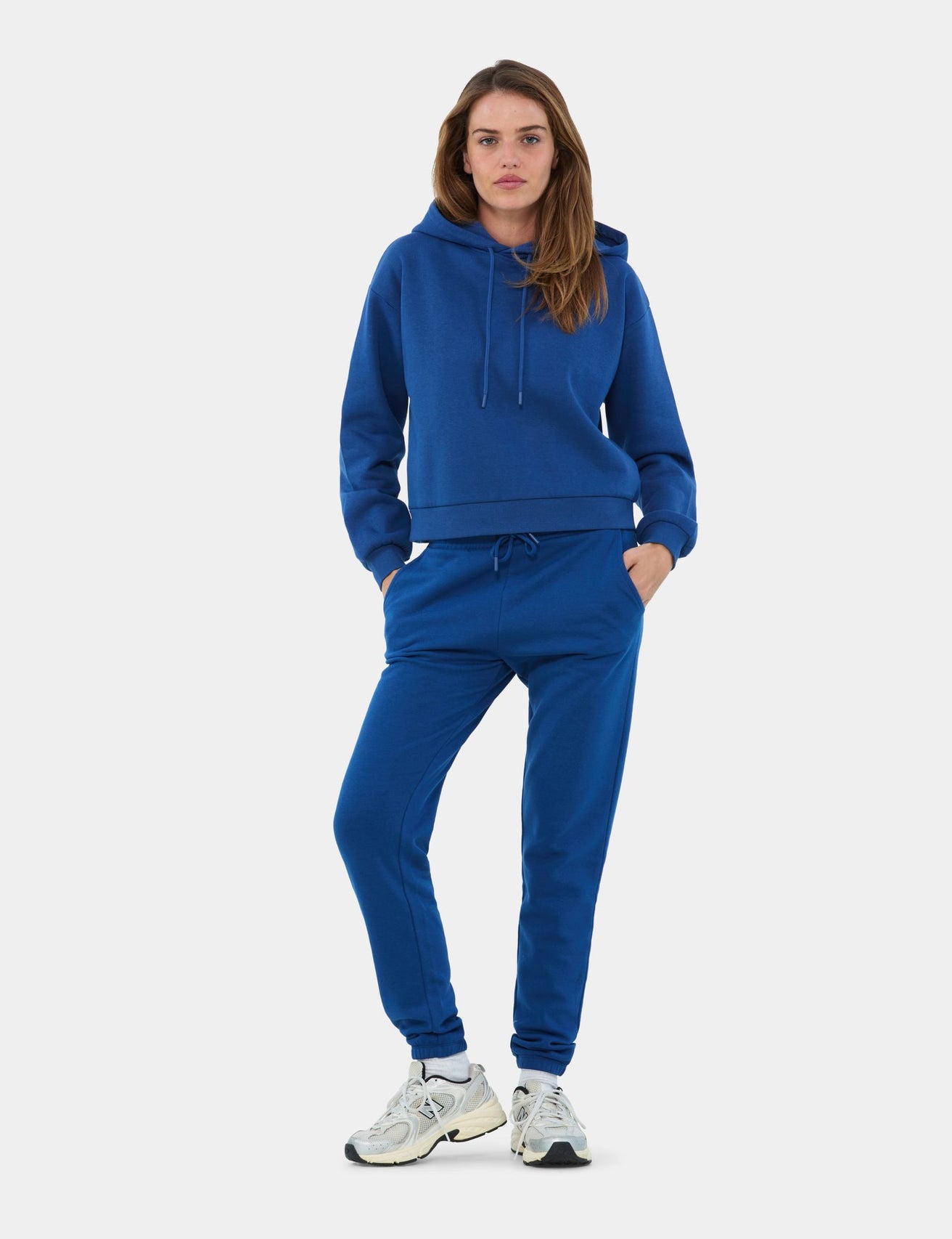 Sweatshirt court oversize bleu électrique - Image 1