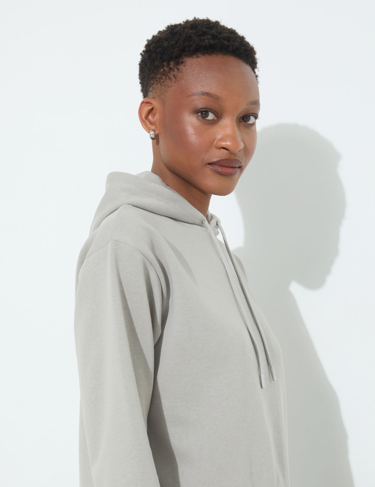 Sweatshirt court oversize gris clair - Image 4