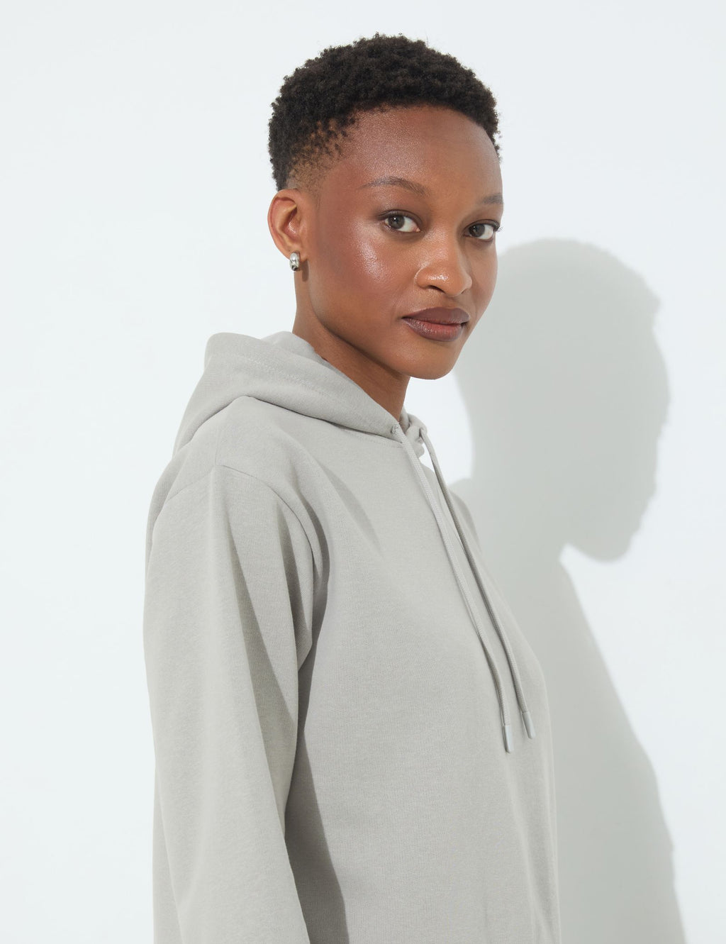 Sweatshirt court oversize gris clair