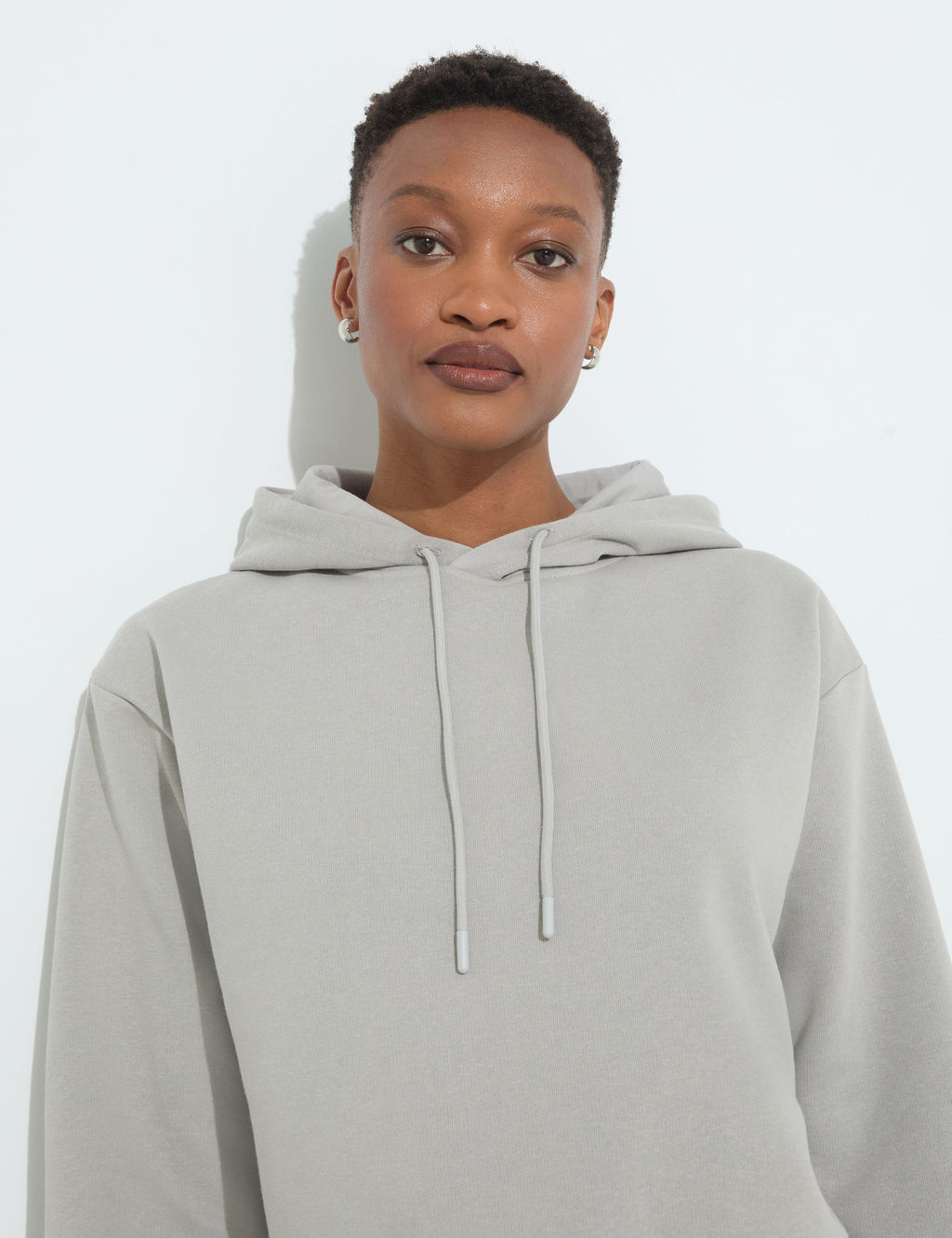 Sweatshirt court oversize gris clair