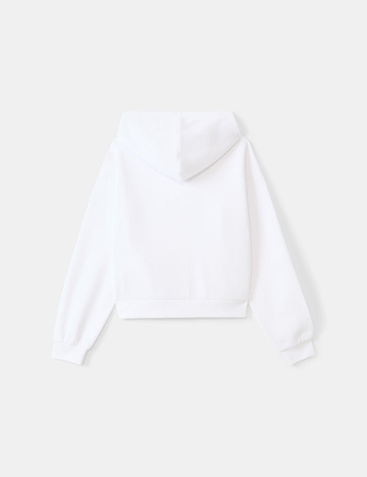 Sweatshirt court oversize blanc