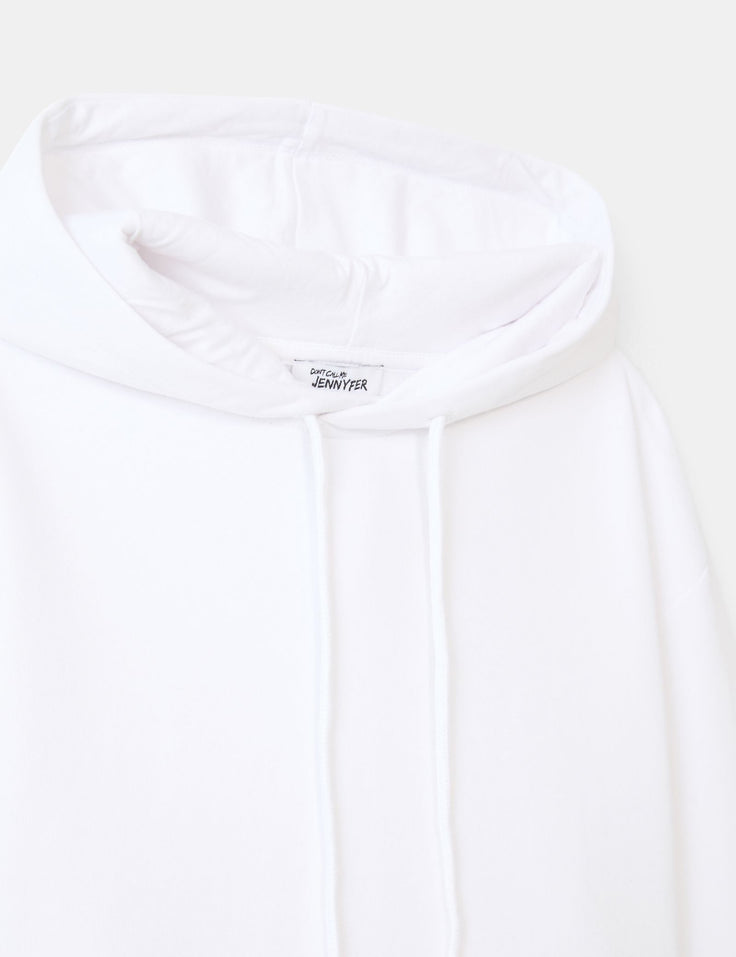 Sweatshirt court oversize blanc