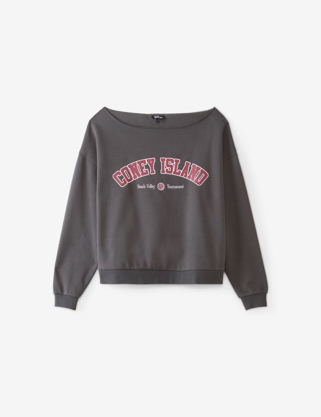 Sweatshirt oversize à message gris