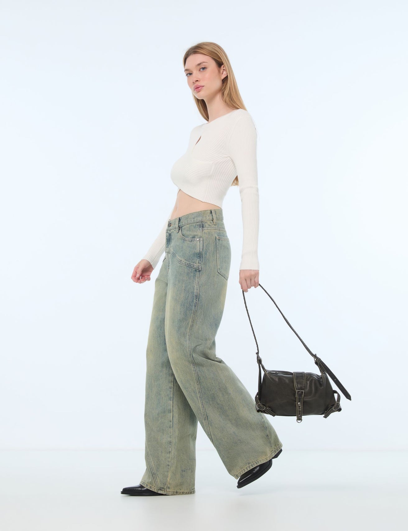 Jean wide leg bleu jean - Image 3