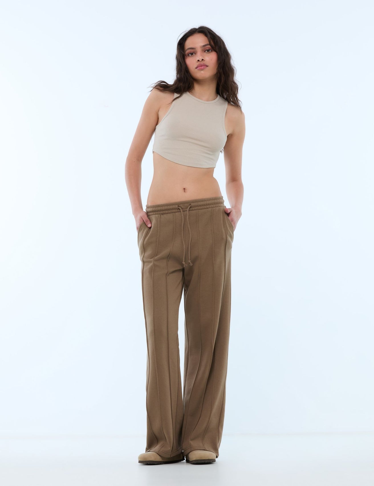 Jogging flare marron clair - Image 1