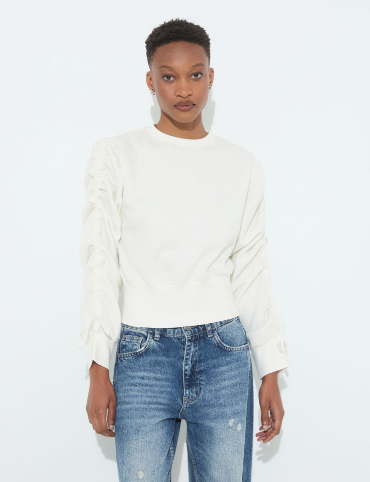 Sweatshirt blanc cassé