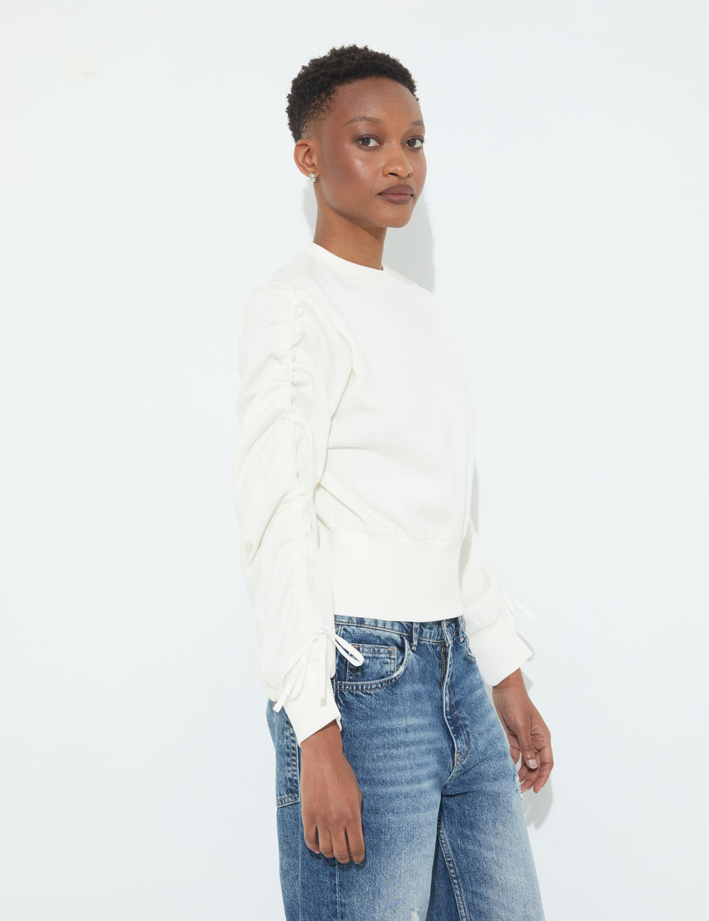 Sweatshirt blanc cassé