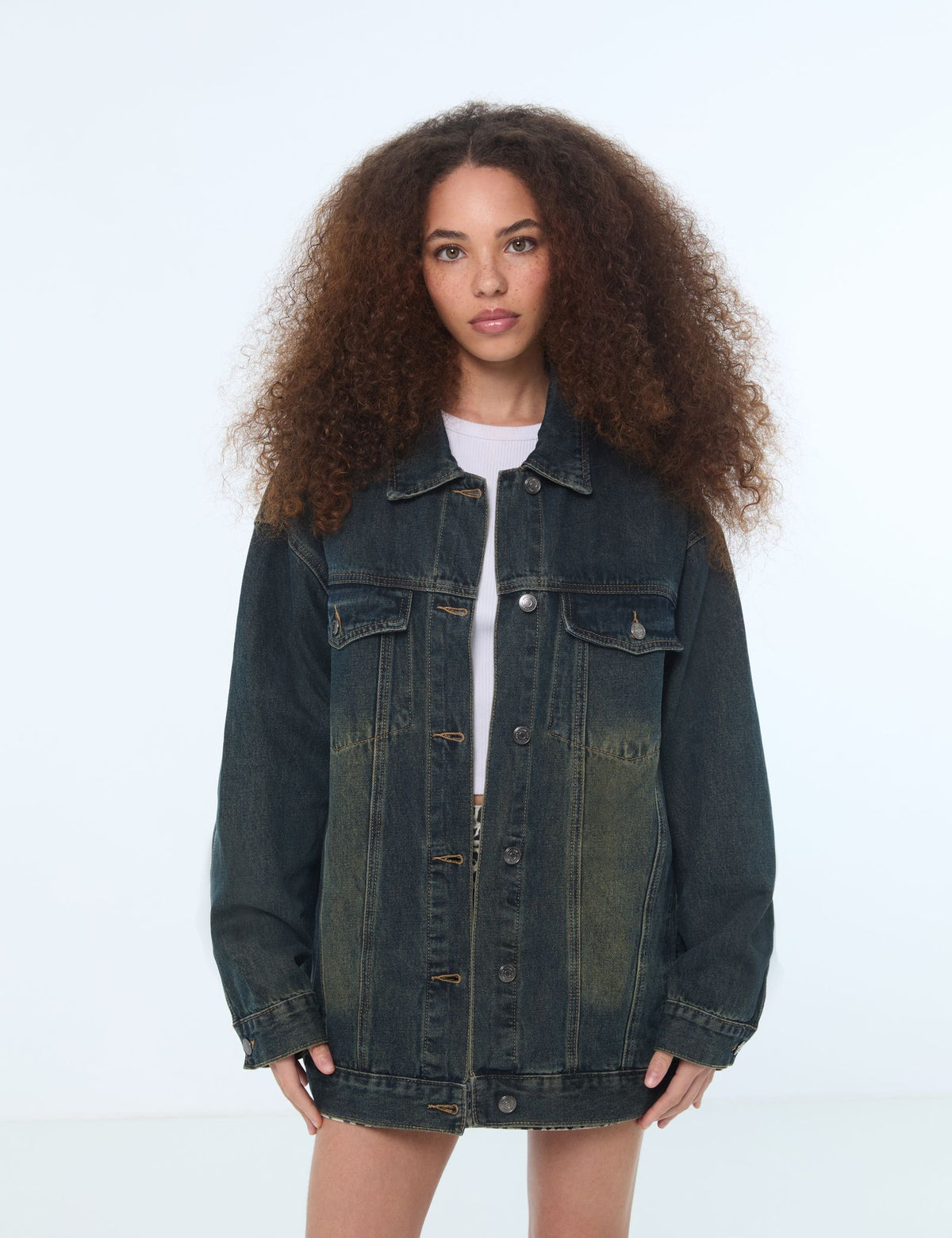 Veste en jean oversize bleue