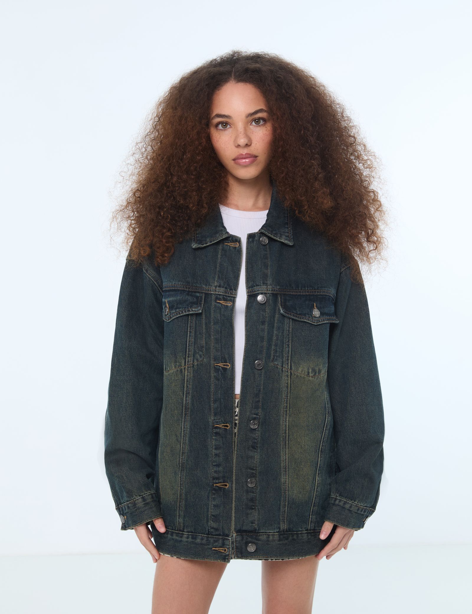 Veste en jean longue jennyfer sale