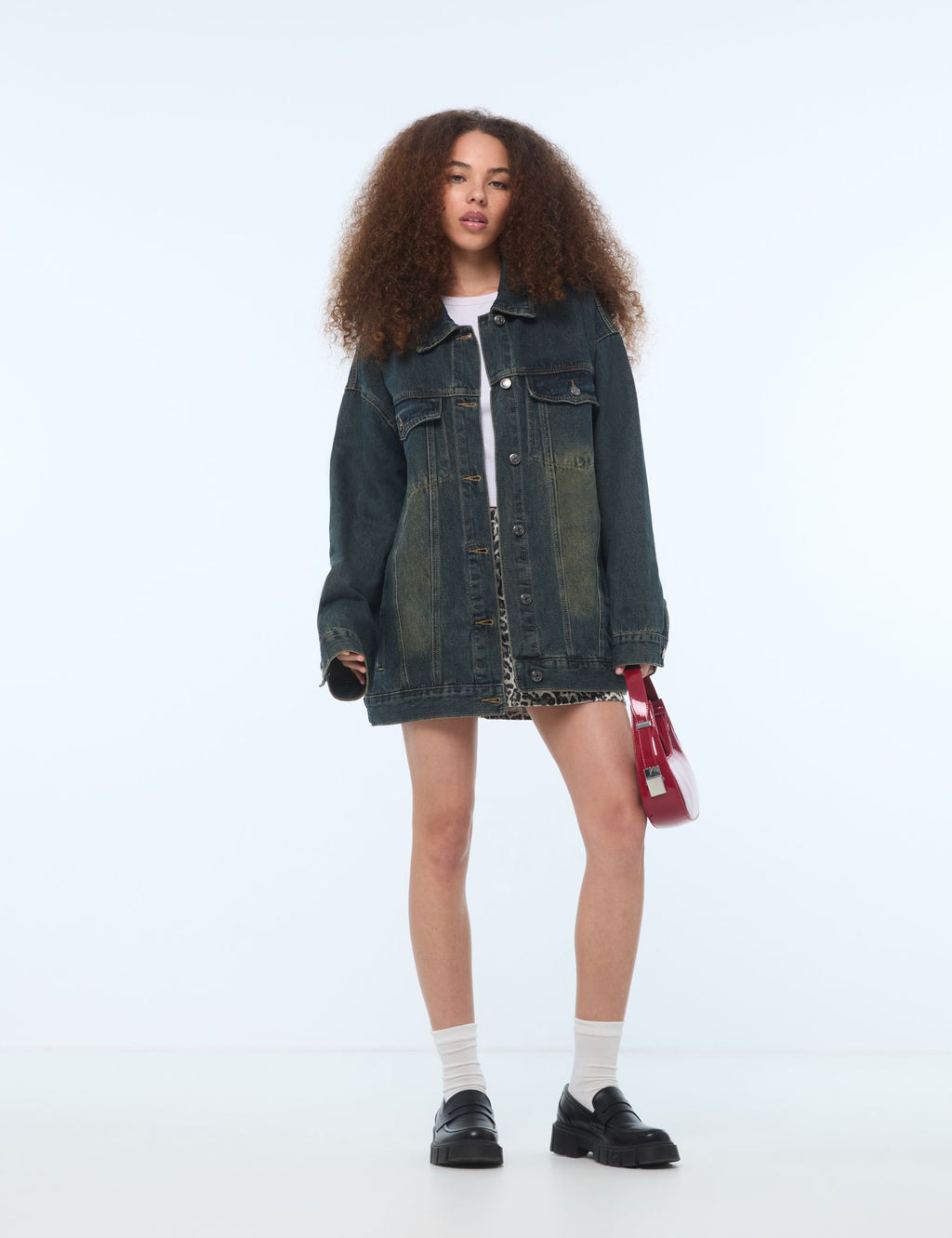 Veste en jean oversize bleue