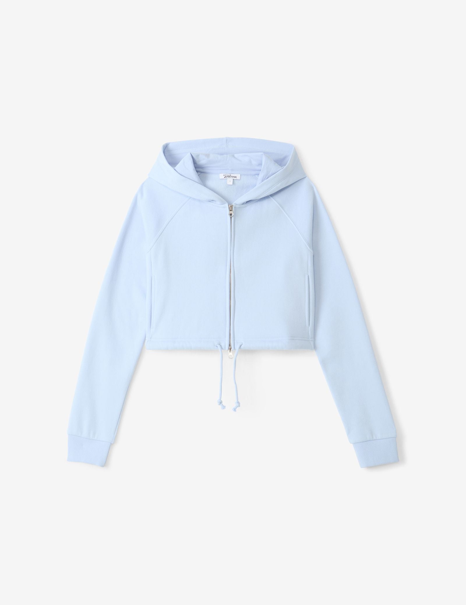 Sweat court zippé bleu gris