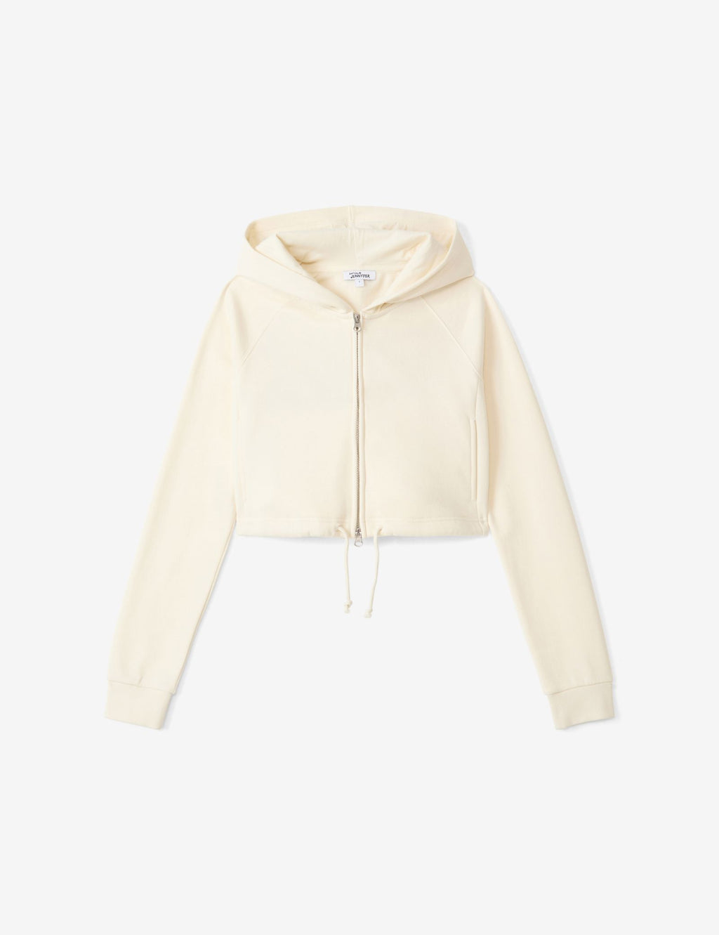 Sweatshirt court zippé sable