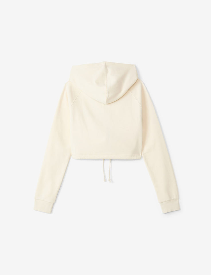 Sweatshirt court zippé sable