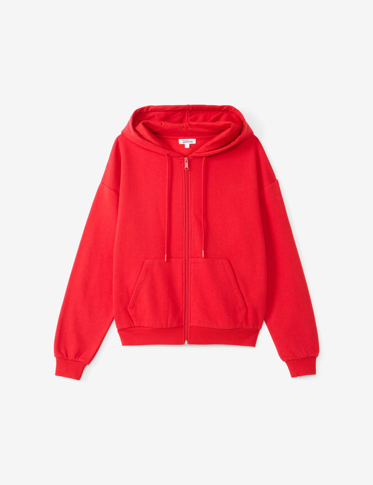 Sweat zippé rouge