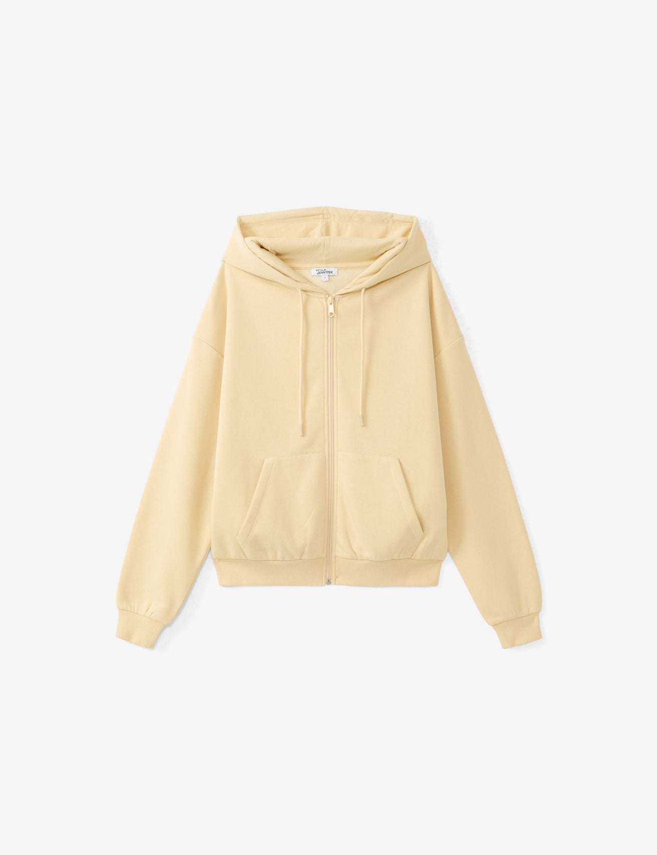 Sweat à capuche zippé beige - Image 1