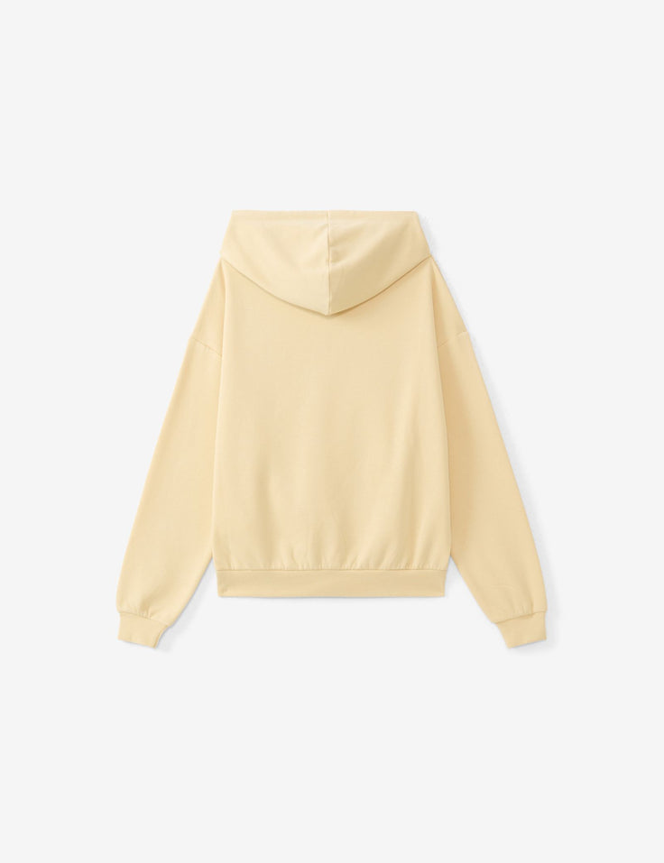 Sweat à capuche zippé beige