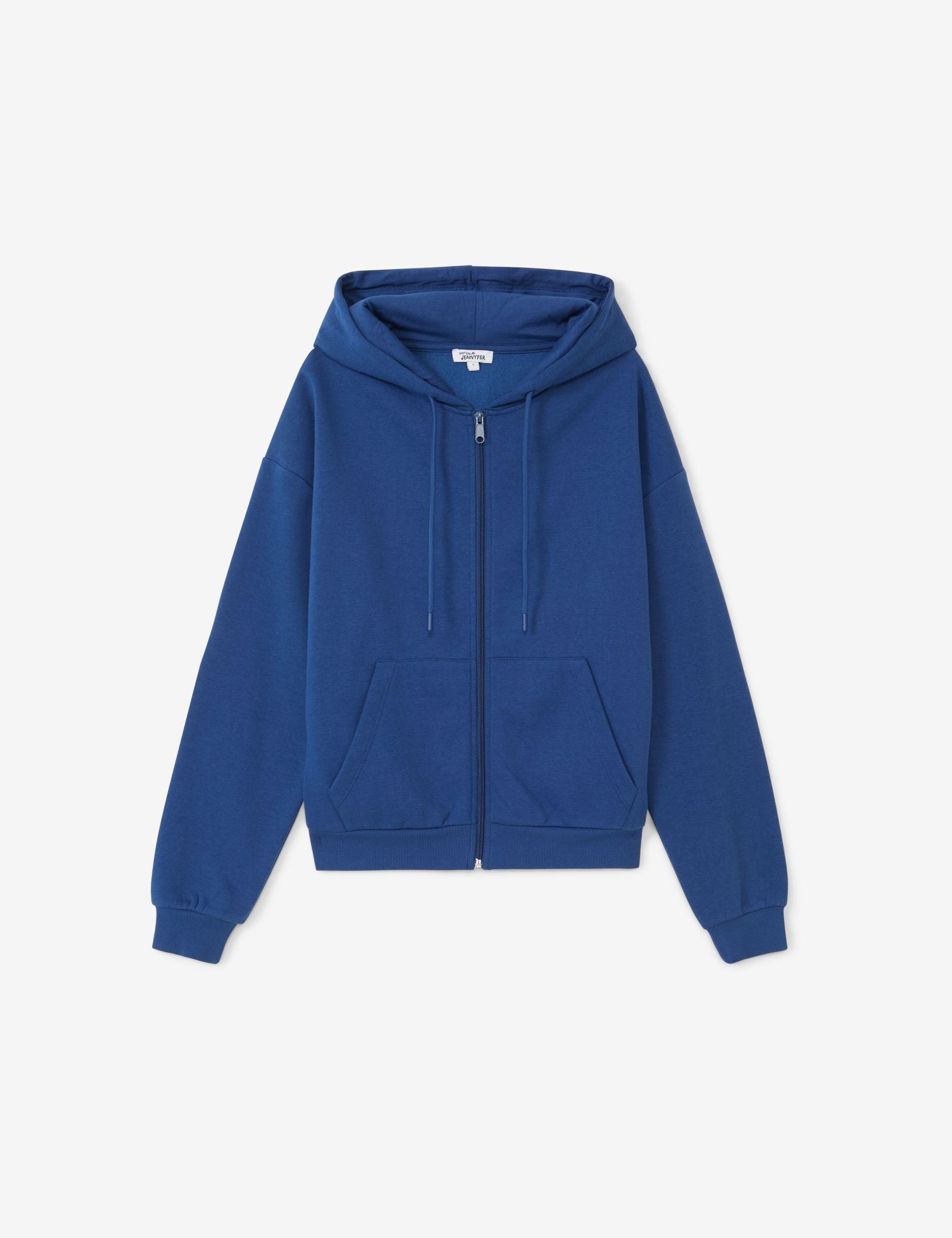 Sweat à capuche zippé bleu électrique