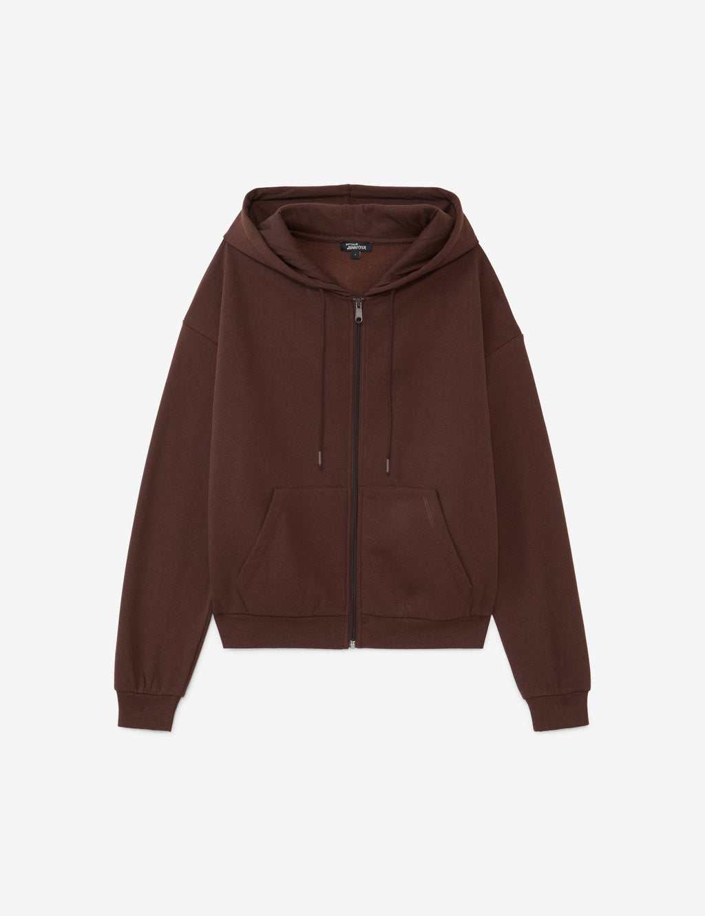 Sweat à capuche zippé marron foncé