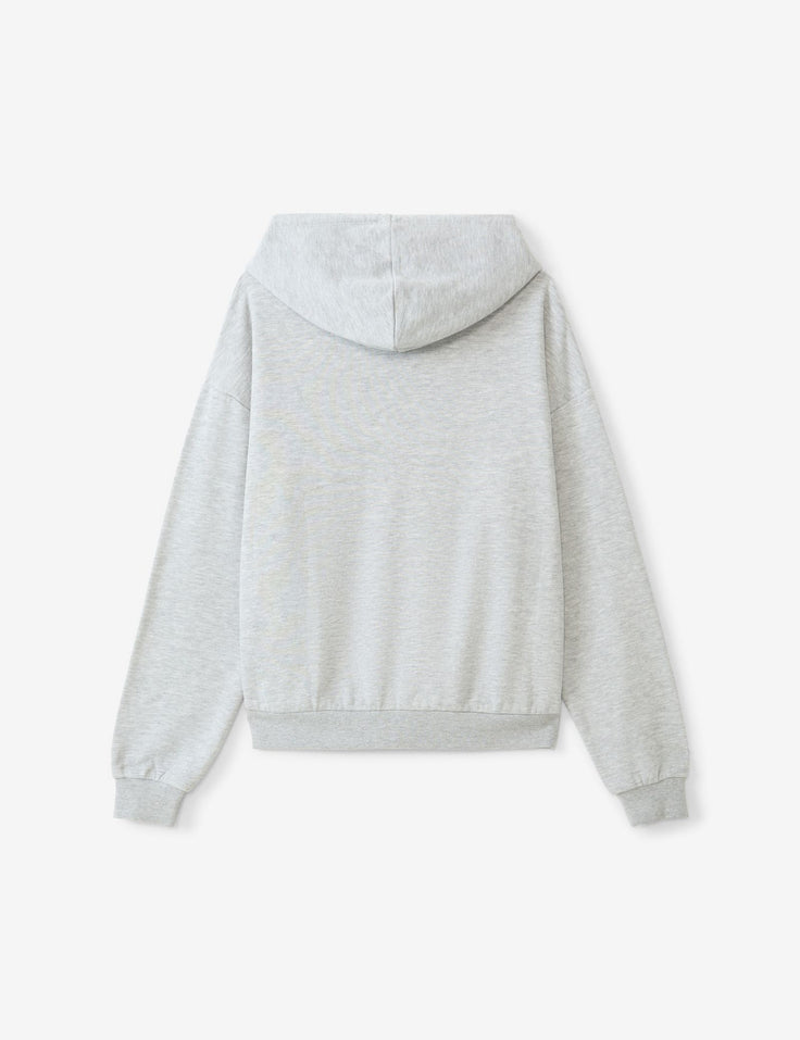 Sweat zippé gris chiné