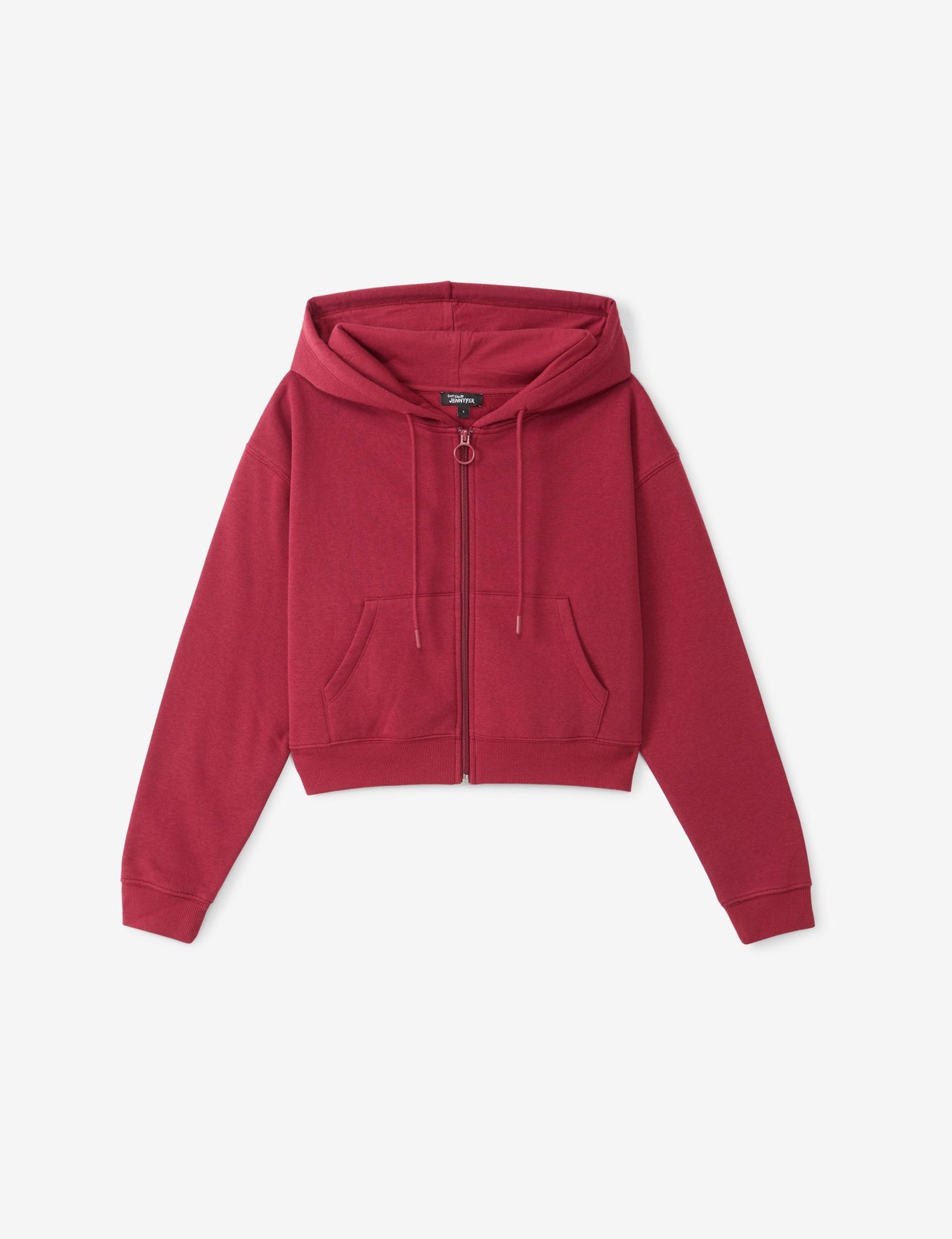 Sweat oversize zippé rouge foncé - Image 1